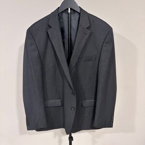 Chaps Classic Charcoal Herringbone Tailored Sport Coat Blazer Timeless Clean 46R